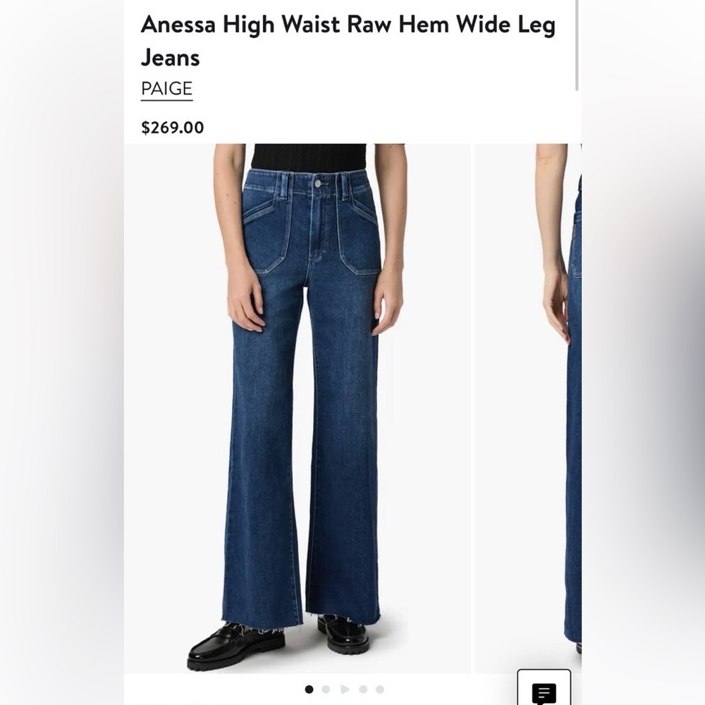 Anessa High Waist Raw Hem Wide Leg Jeans
